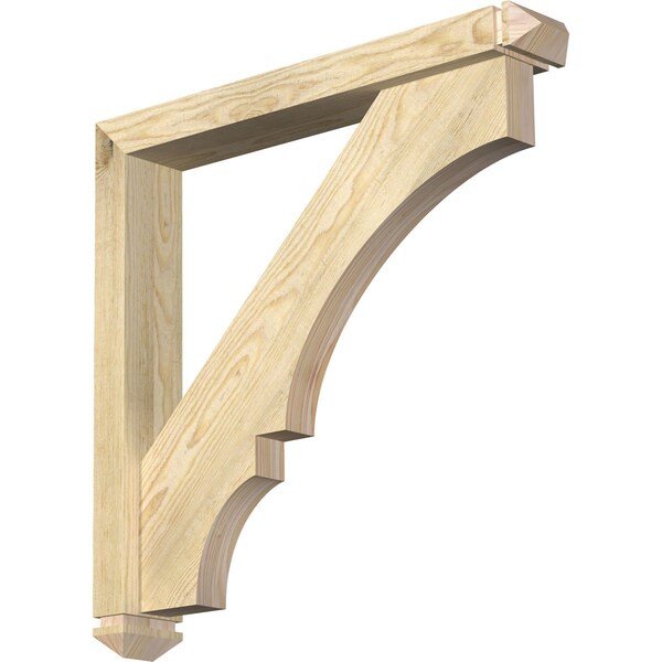 Ekena Millwork Balboa Arts and Crafts Rough Sawn Bracket w/ Offset Brace, Douglas Fir, 4"W x 26"D x 26"H BKT0402X26X26BOA03RDF - main